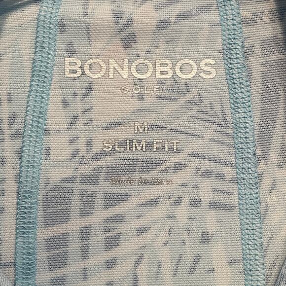 Bonobos M-Flex Palm Secret Golf Polo Shirt Mens Medium Slim Fit Blue Tropical - Picture 5 of 8